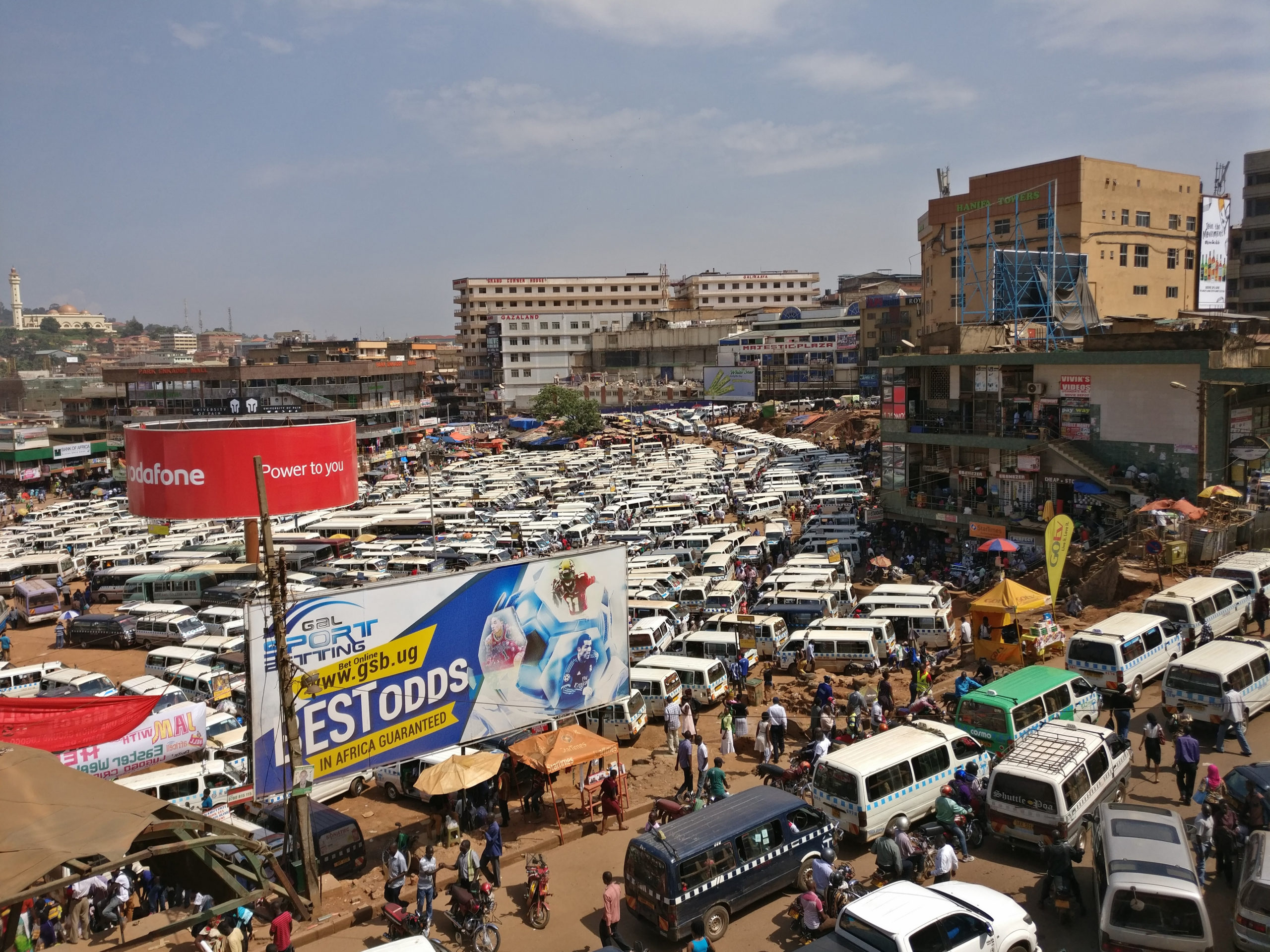 Minibus parking lot in Kampala