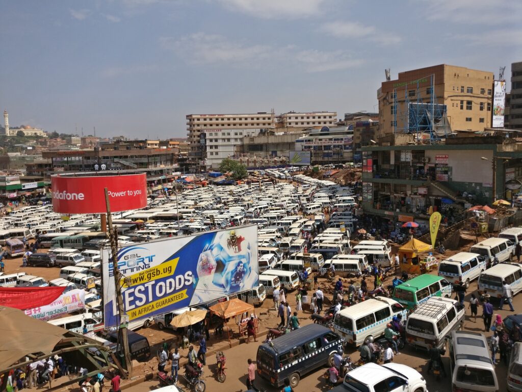 Minibus parking lot in Kampala